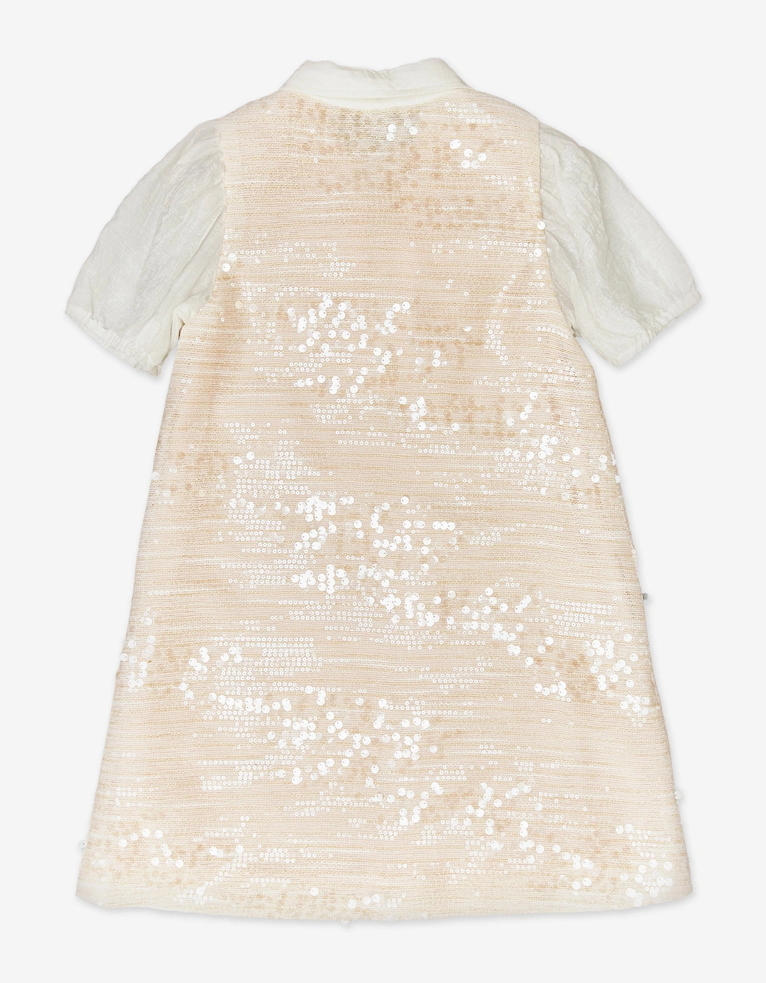 BCBGMAXAZRIA Girls Sequin Tweed Ruffle Dress in Pink