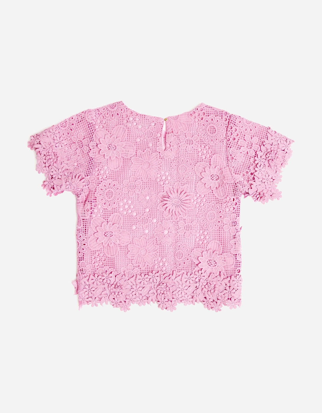 BCBGMAXAZRIA Girls Floral Lace Blouse in Pink