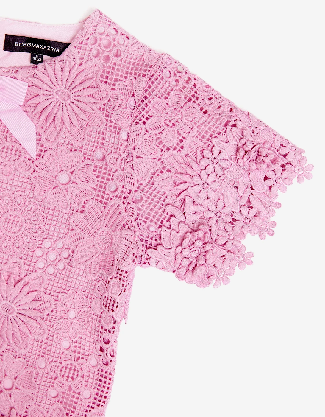 BCBGMAXAZRIA Girls Floral Lace Blouse in Pink