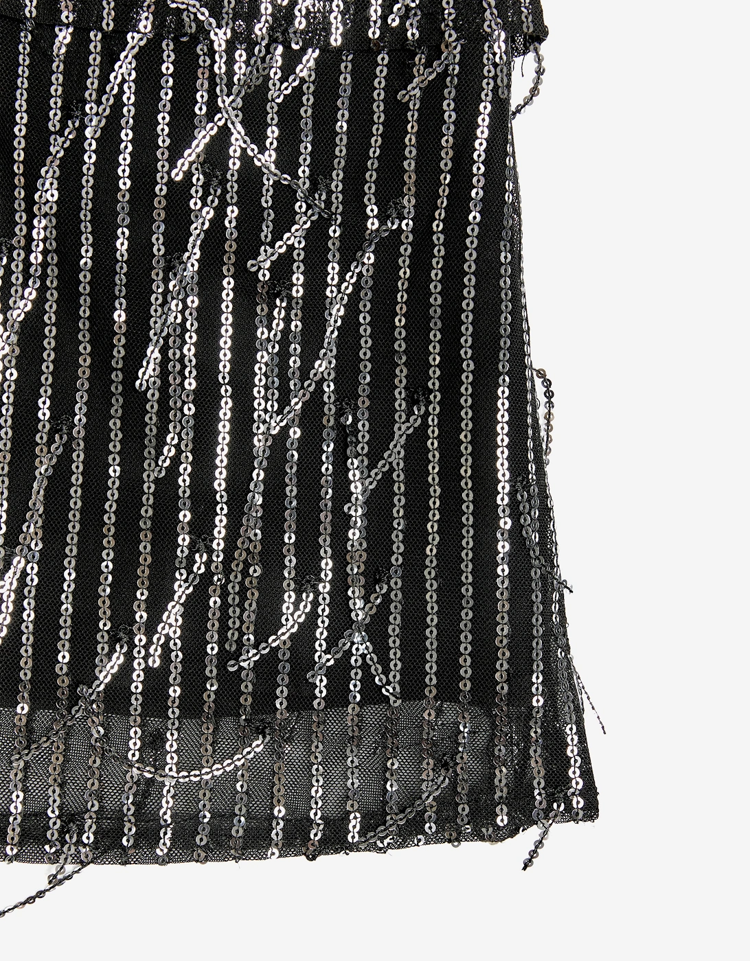 BCBGMAXAZRIA Girls Sequin Fringe Dress in Black