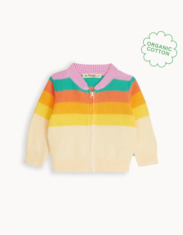 Barnacle - Rainbow Pink Stripe Cardigan