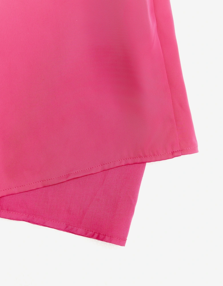 BCBGMAXAZRIA Girls Asymmetric Shoulder Jumpsuit with 3D Tulle Flower in Pink