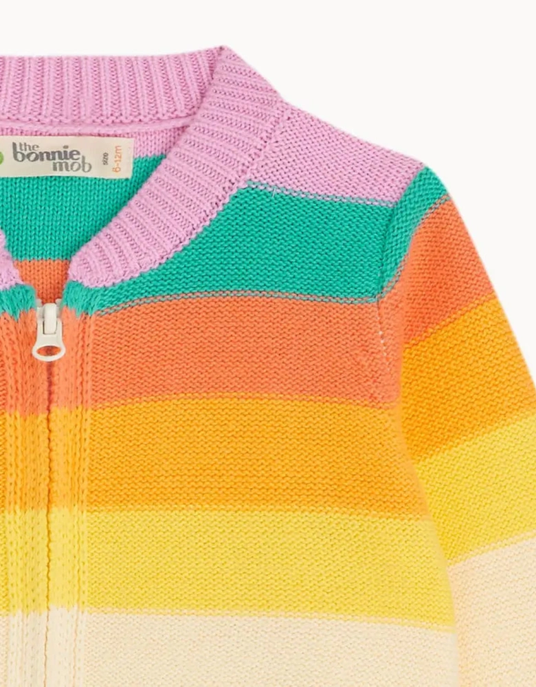 Barnacle - Rainbow Pink Stripe Cardigan