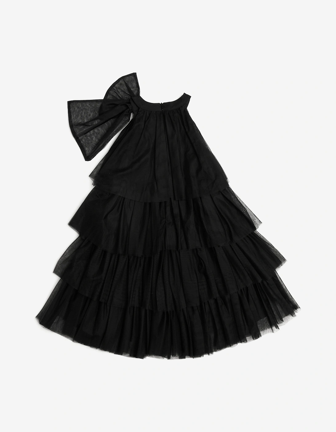BCBGMAXAZRIA Girls Tiered Tulle Halter Neck Dress in Black