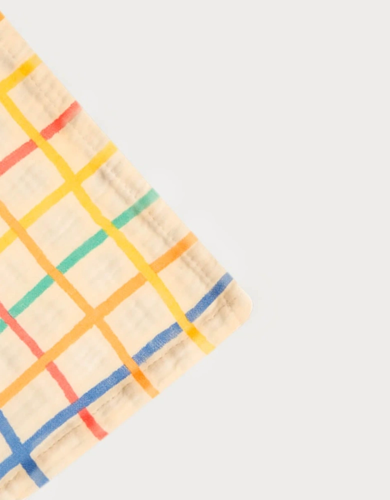 Ditto - Rainbow Check Large Muslin Swaddle Blanket