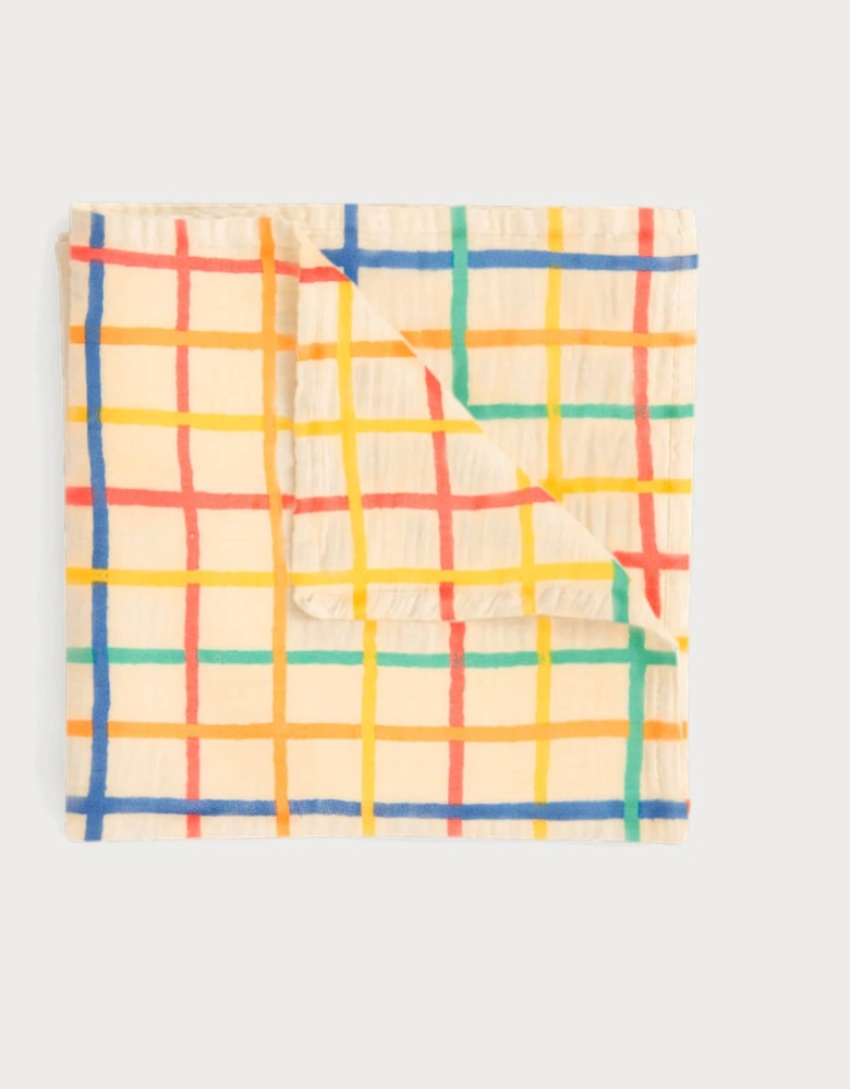 Ditto - Rainbow Check Large Muslin Swaddle Blanket