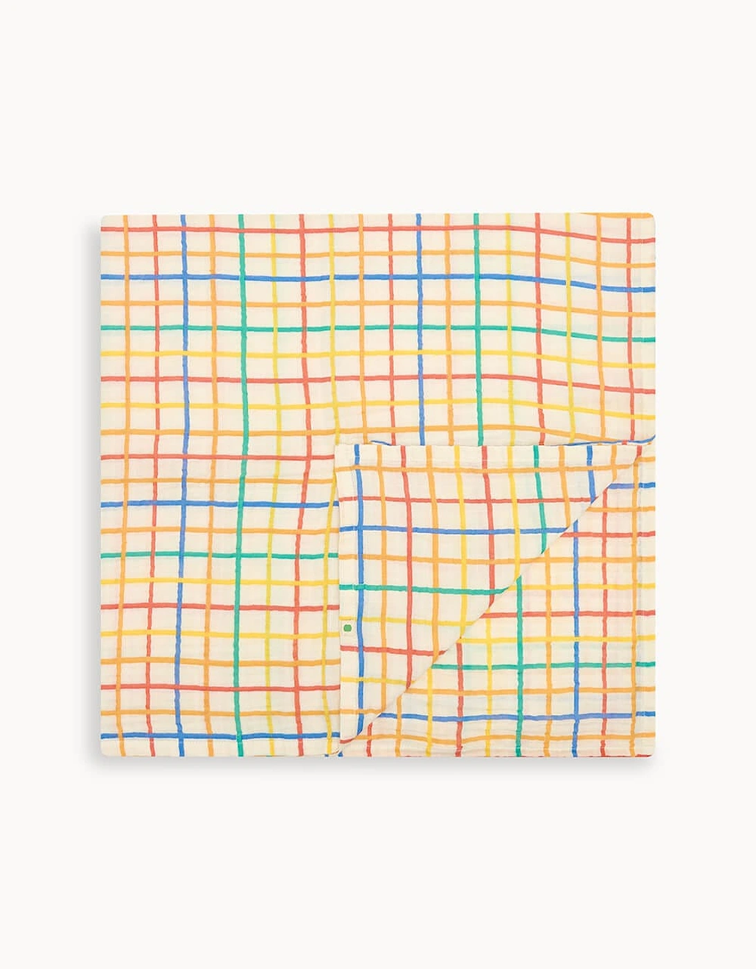Ditto - Rainbow Check Large Muslin Swaddle Blanket
