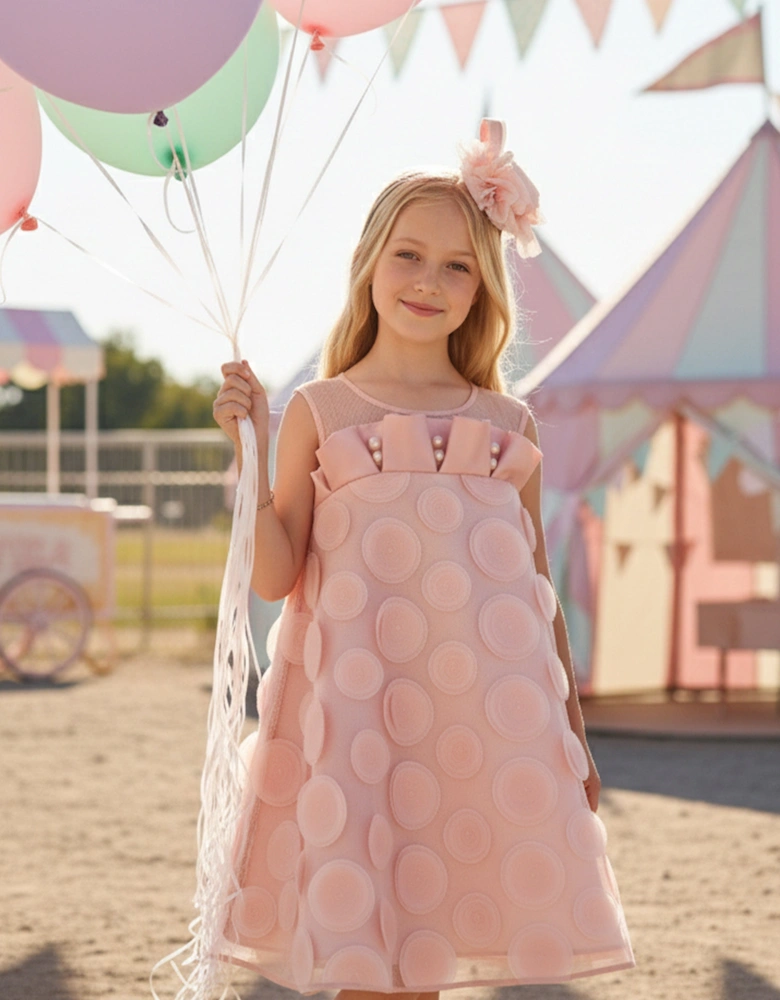Girls Occasion Dress with Headband in Pink