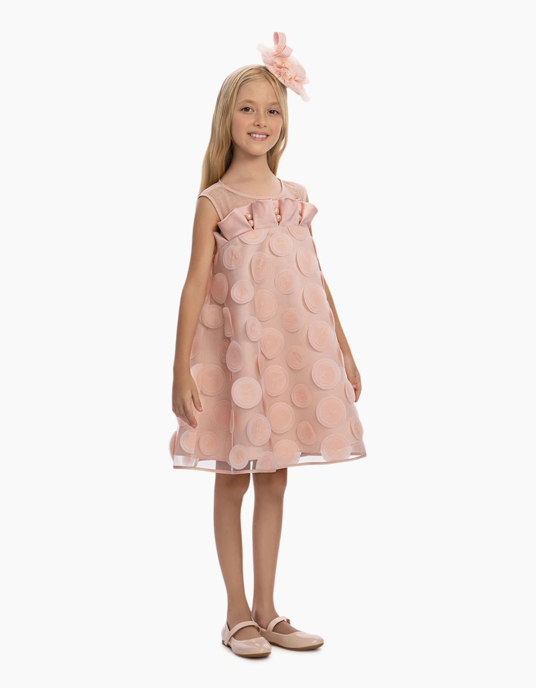 Girls Occasion Dress with Headband in Pink