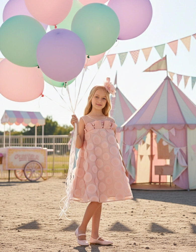 Girls Occasion Dress with Headband in Pink