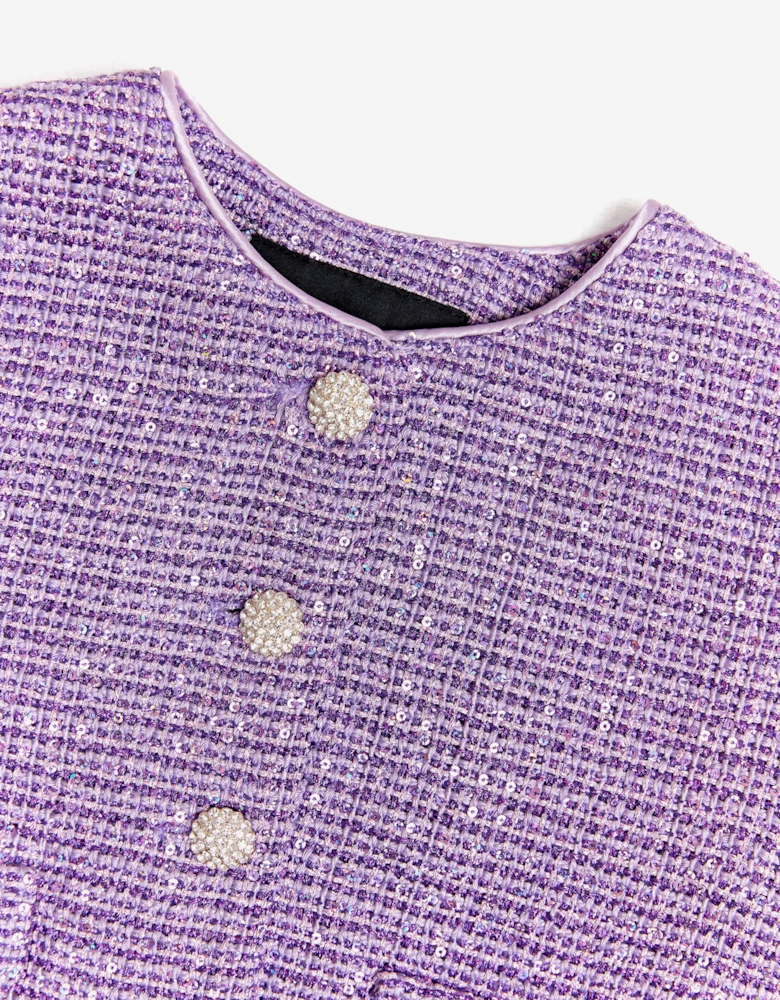 BCBGMAXAZRIA Girls Tweed Jacket in Purple