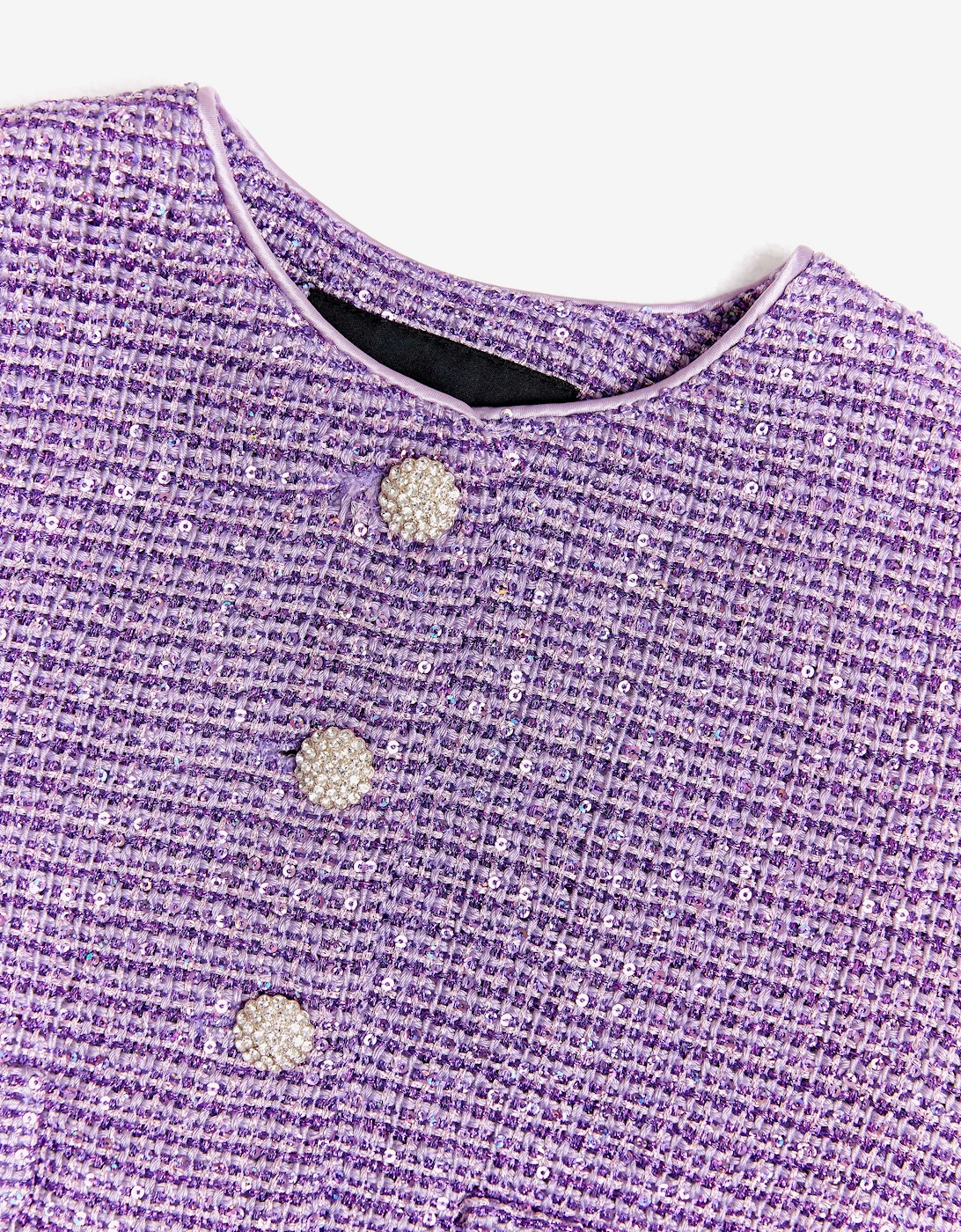 BCBGMAXAZRIA Girls Tweed Jacket in Purple