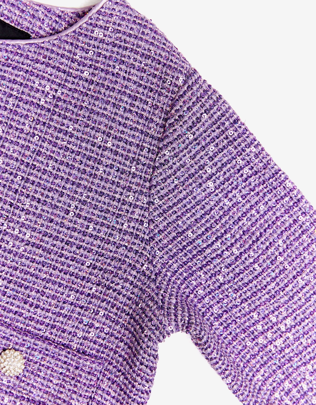 BCBGMAXAZRIA Girls Tweed Jacket in Purple
