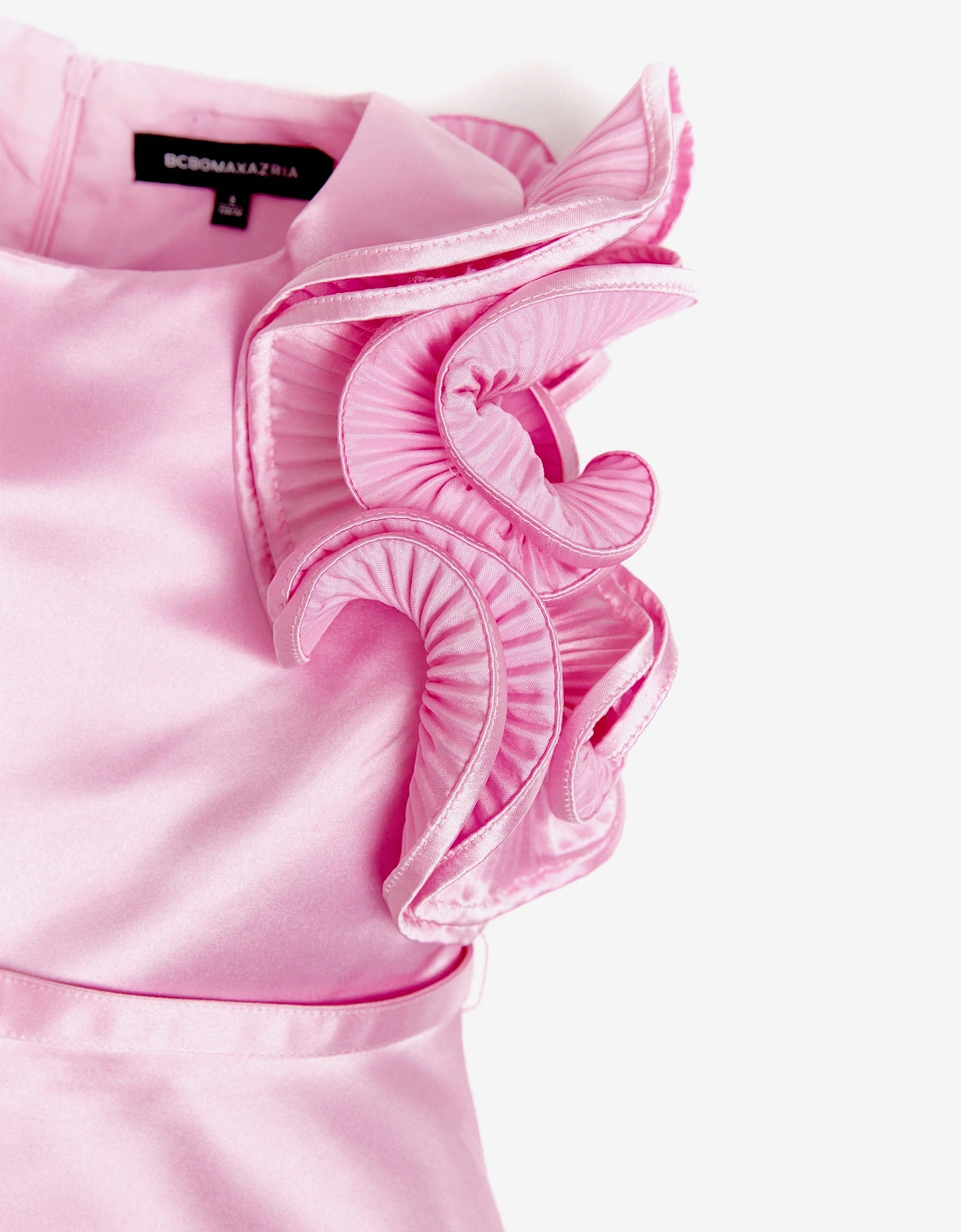 BCBGMAXAZRIA Girls Shimmer Ruffle Dress in Pink