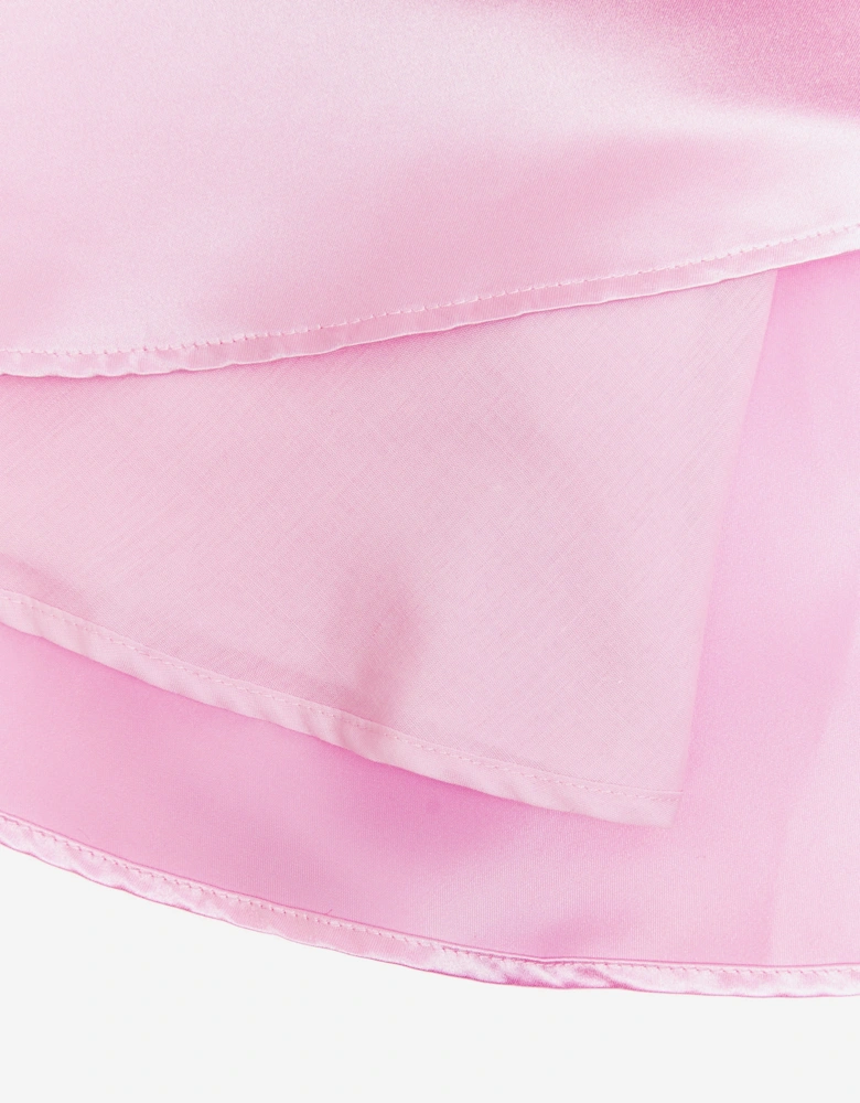 BCBGMAXAZRIA Girls Shimmer Ruffle Dress in Pink