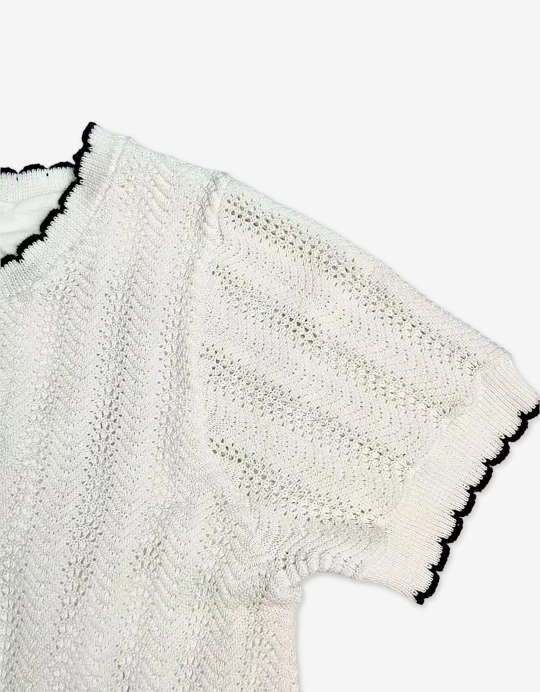 BCBGMAXAZRIA Girls Lightweight Knitted Dress in White