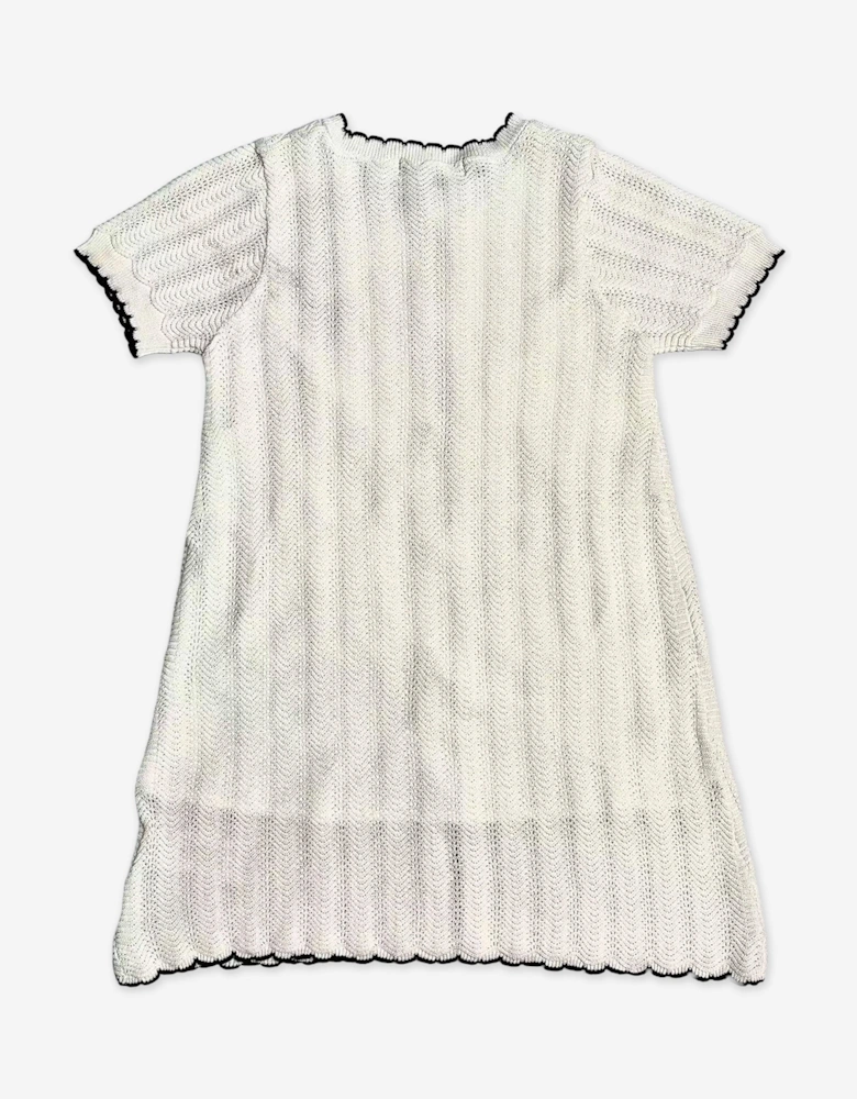 BCBGMAXAZRIA Girls Lightweight Knitted Dress in White