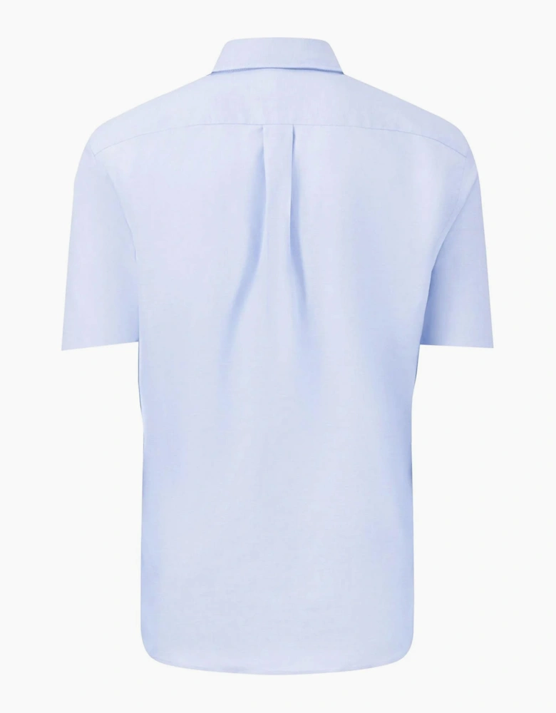 FYNCH-HATTON SHORT SLEEVED OXFORD SHIRT LIGHT BLUE