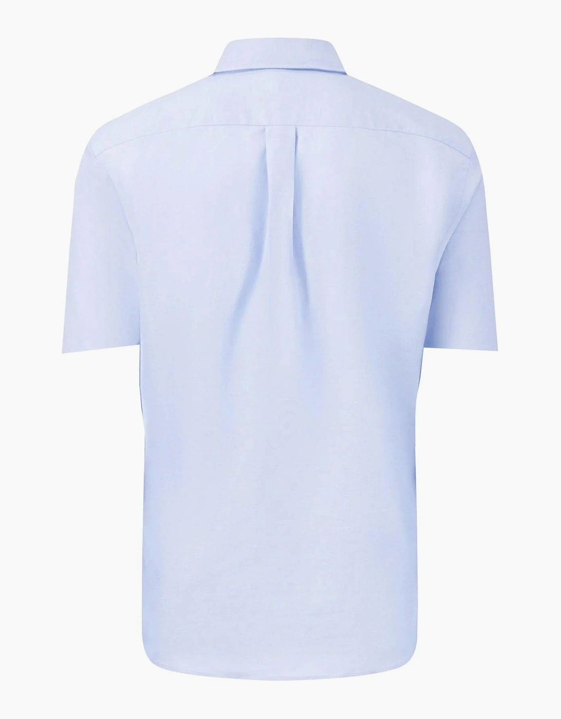 FYNCH-HATTON SHORT SLEEVED OXFORD SHIRT LIGHT BLUE