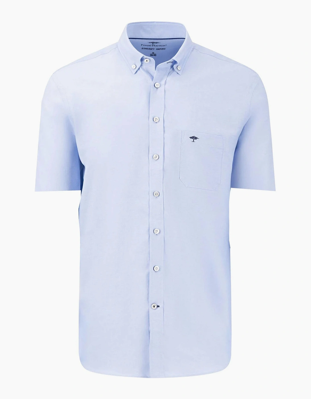 FYNCH-HATTON SHORT SLEEVED OXFORD SHIRT LIGHT BLUE, 3 of 2
