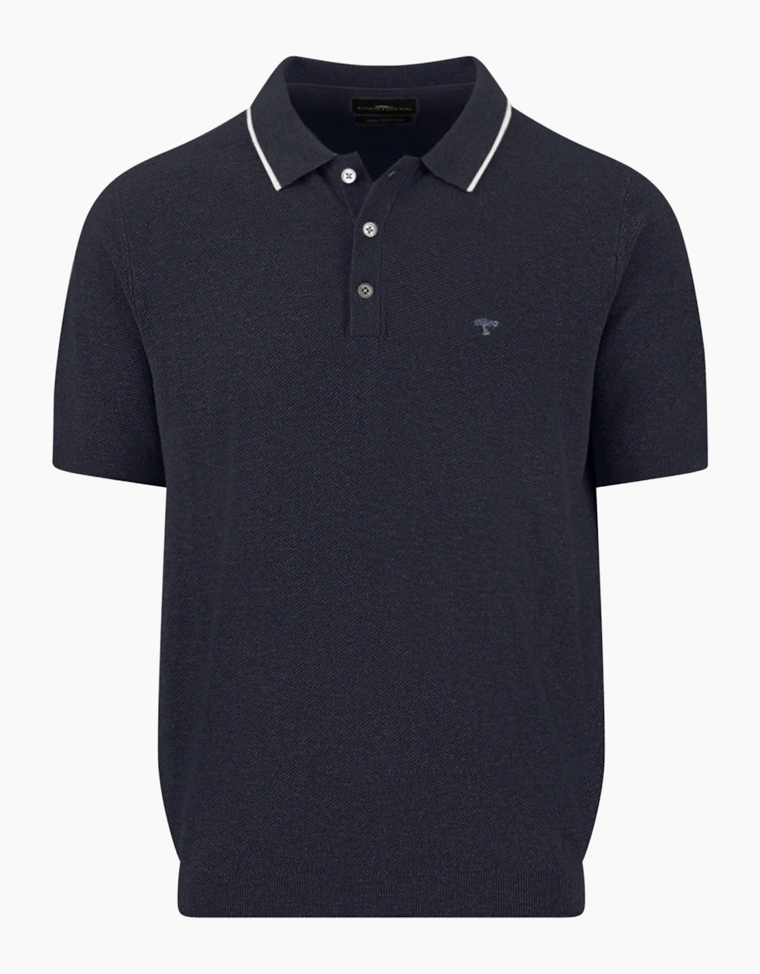 Fynch Hatton Men's Navy Fynch-Hatton Knitted Polo Shirt  38 Size M