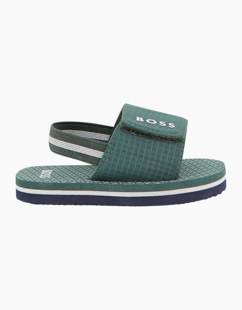 Boys Forest Green Logo Sliders