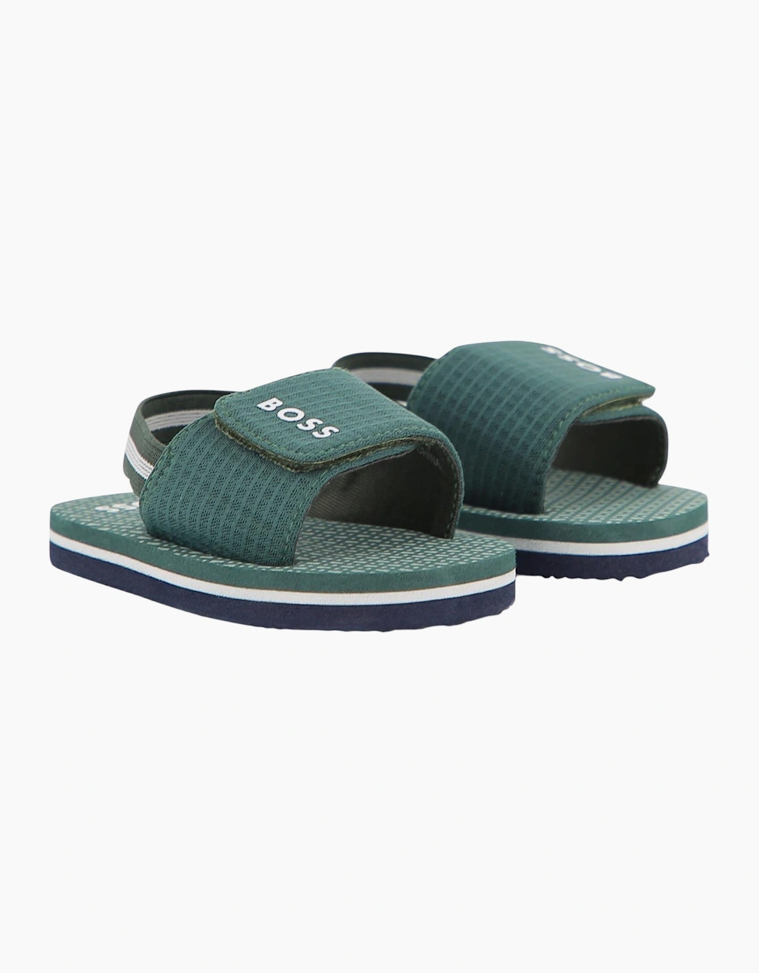 Boys Forest Green Logo Sliders, 6 of 5