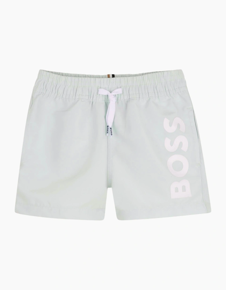 Boys Mint Green Logo Swim Shorts