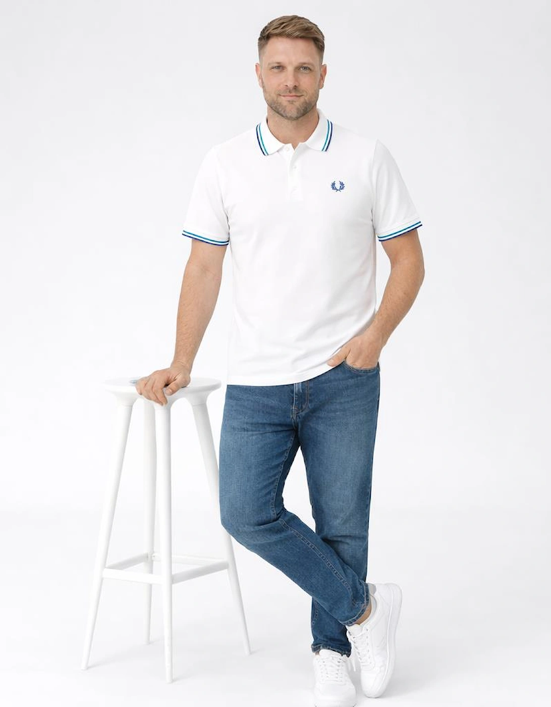 Twin Tipped Polo Shirt Snow White/Deep Mint/Soho Eclipse