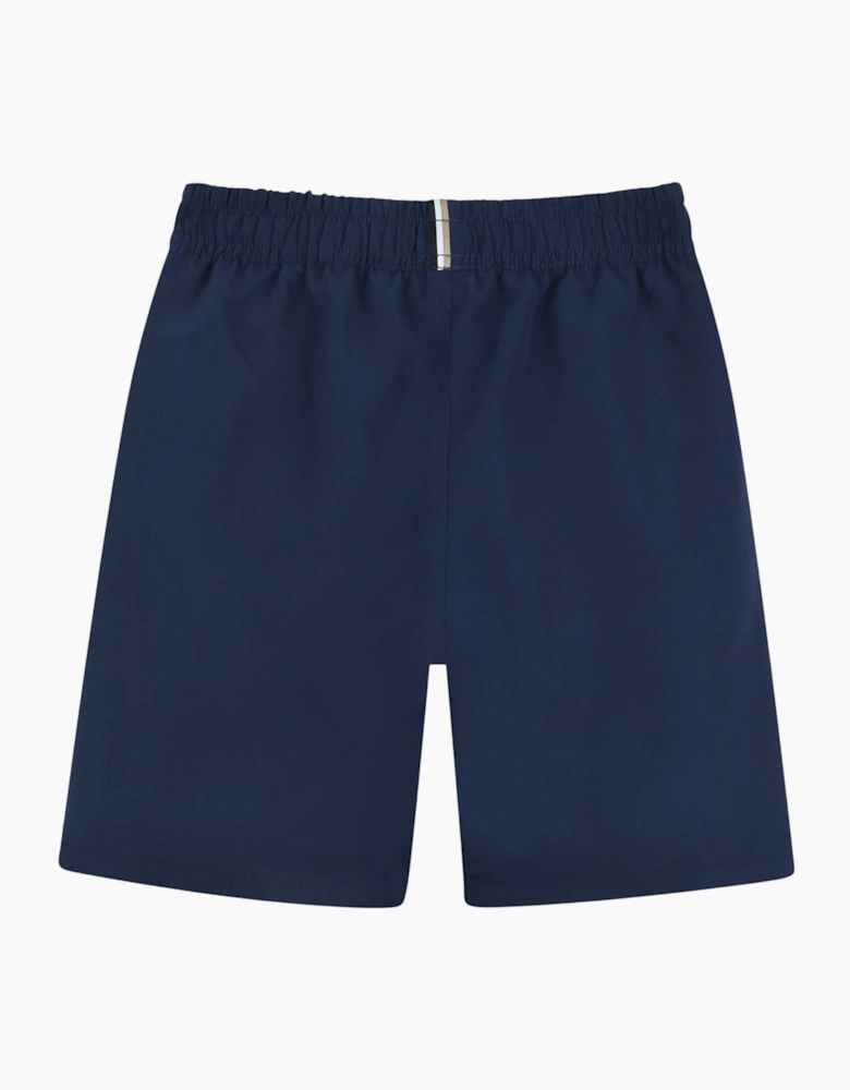 Boys Navy Blue Logo Swim Shorts