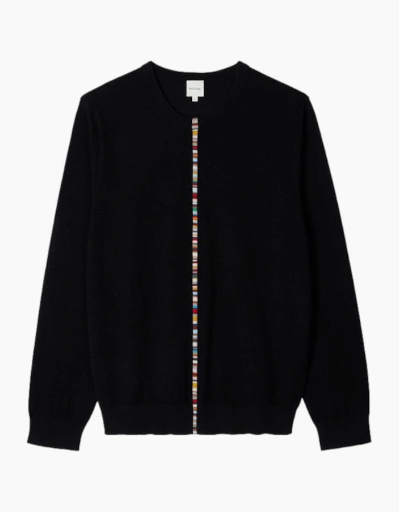 Multi Stripe Crew Neck Sweater 79 BLACK