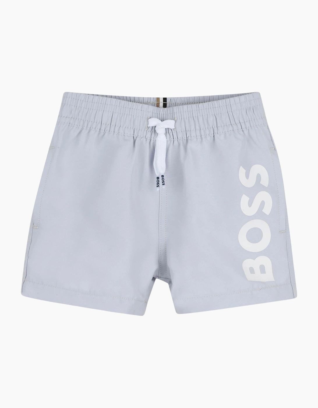 Boys Pale Blue Logo Swim Shorts, 4 of 3