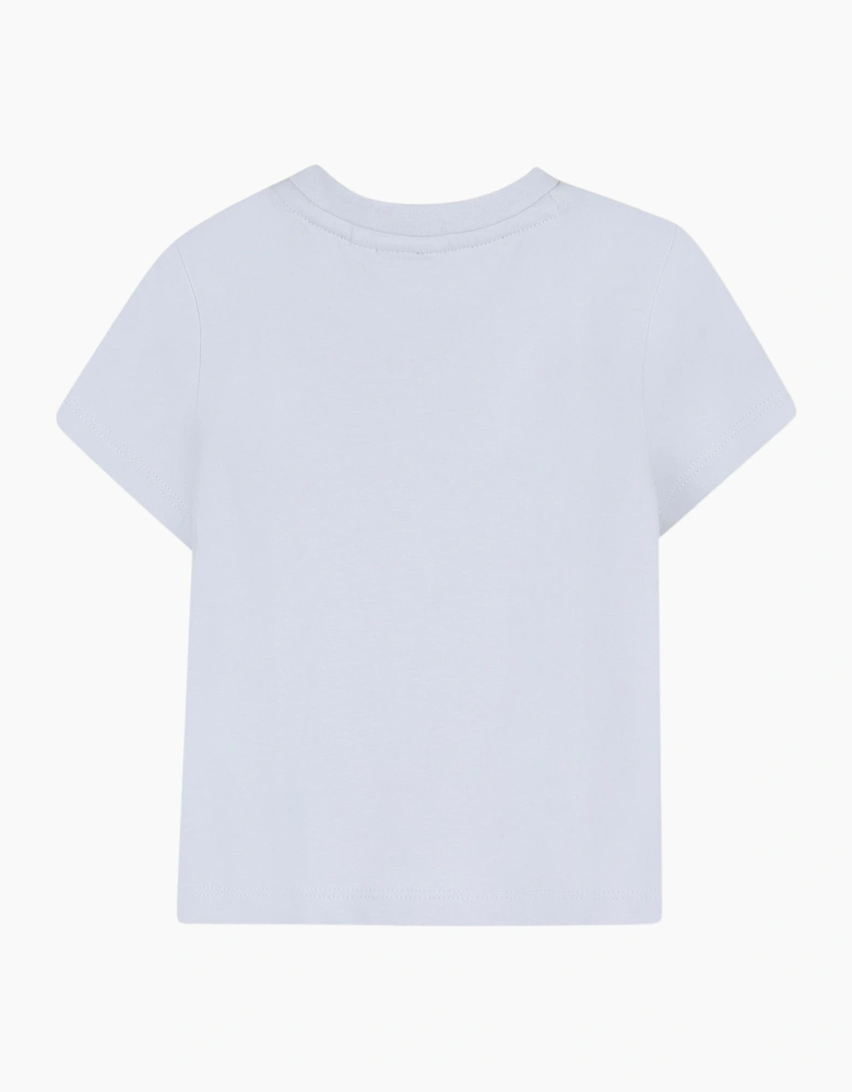 Boys Pale Blue Logo Top