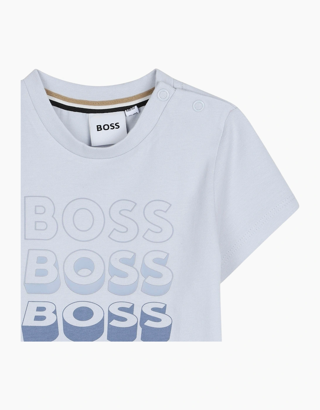 Boys Pale Blue Logo Top