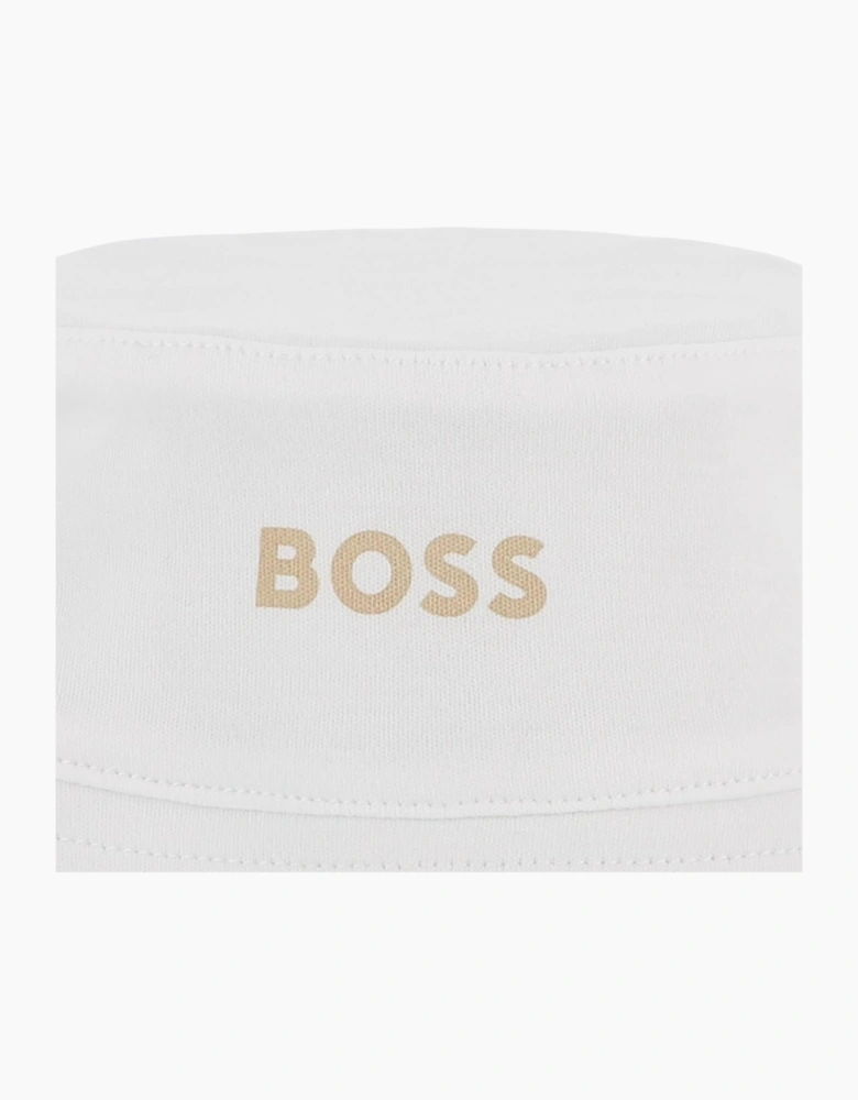 Boys Beige and White Stripe Sun Hat