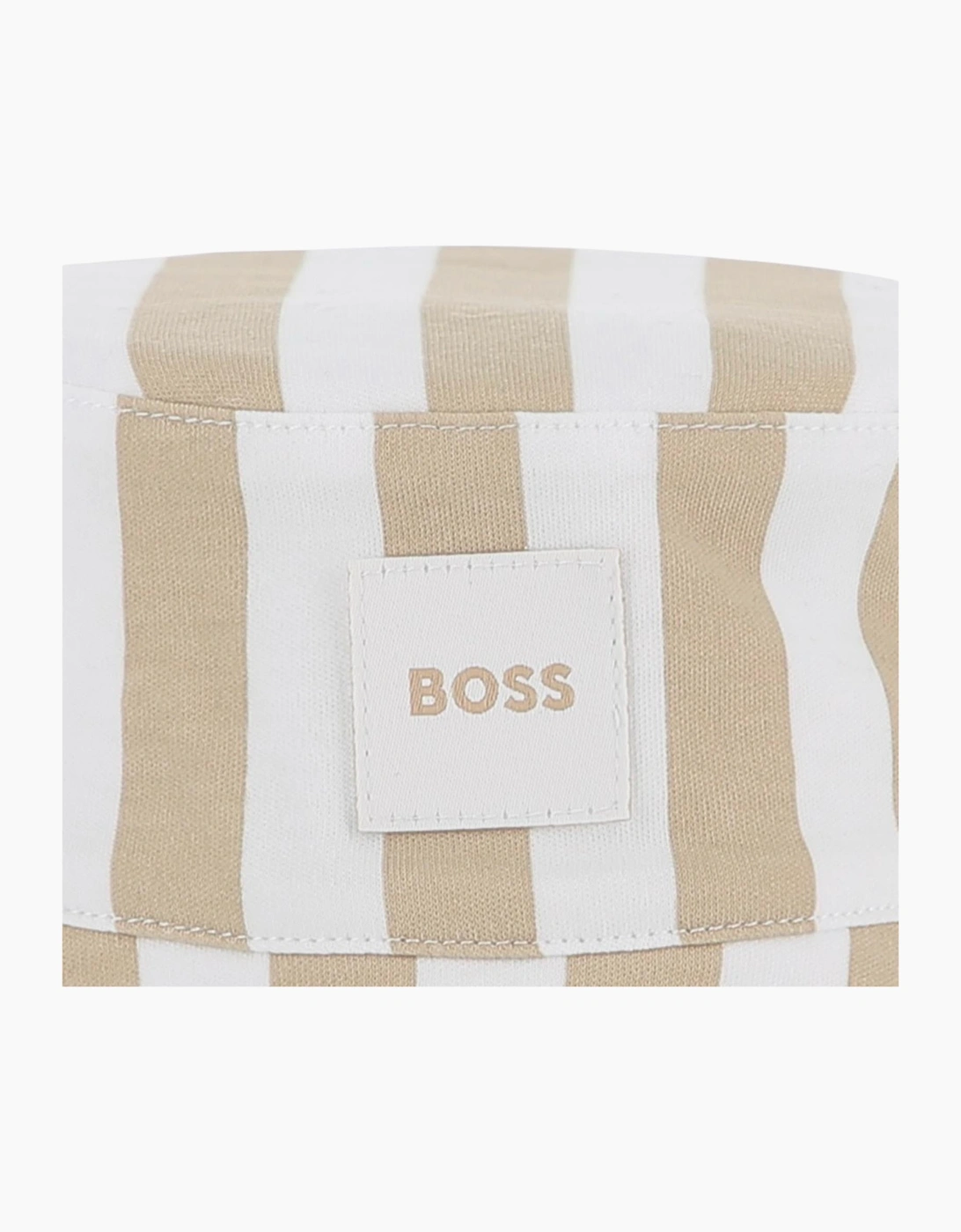 Boys Beige and White Stripe Sun Hat