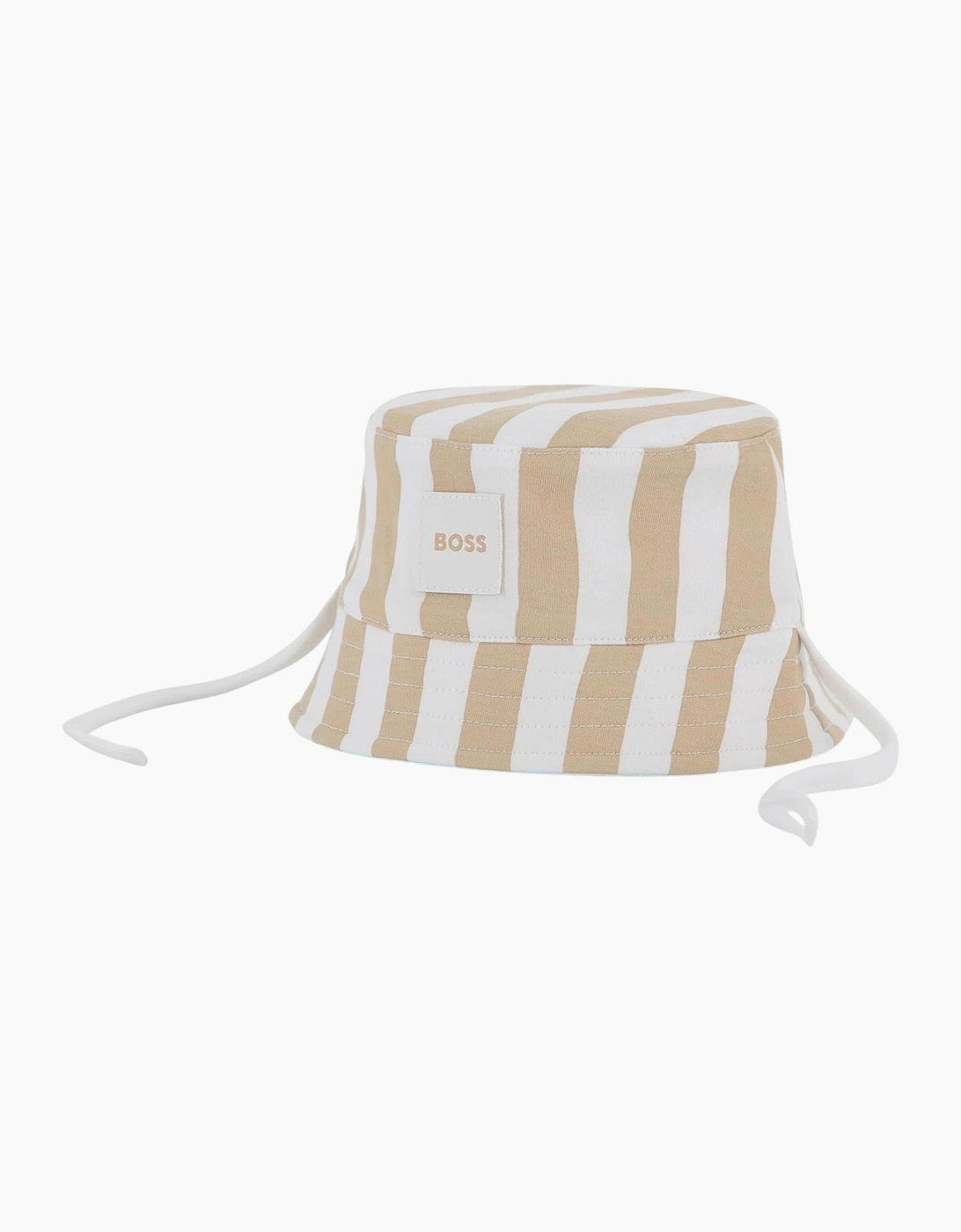 Boys Beige and White Stripe Sun Hat, 6 of 5