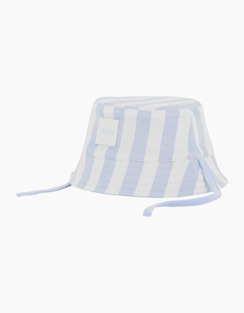 Boys Pale Blue and White Stripe Sun Hat