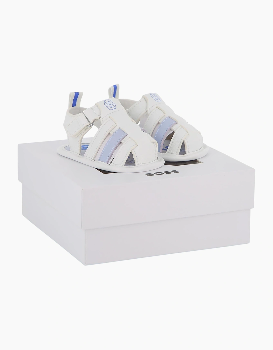 Boys Pale Blue and White Pre Walker Sandals, 7 of 6