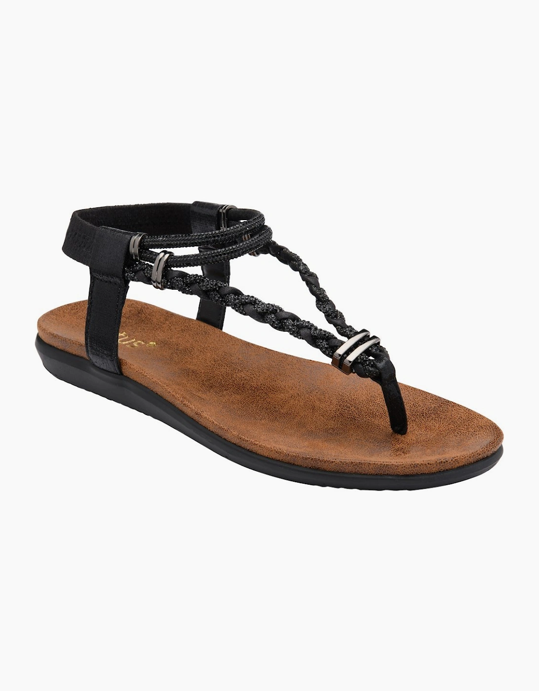 Lotus Women's Black Sol Toe Post Sandals - Size 8