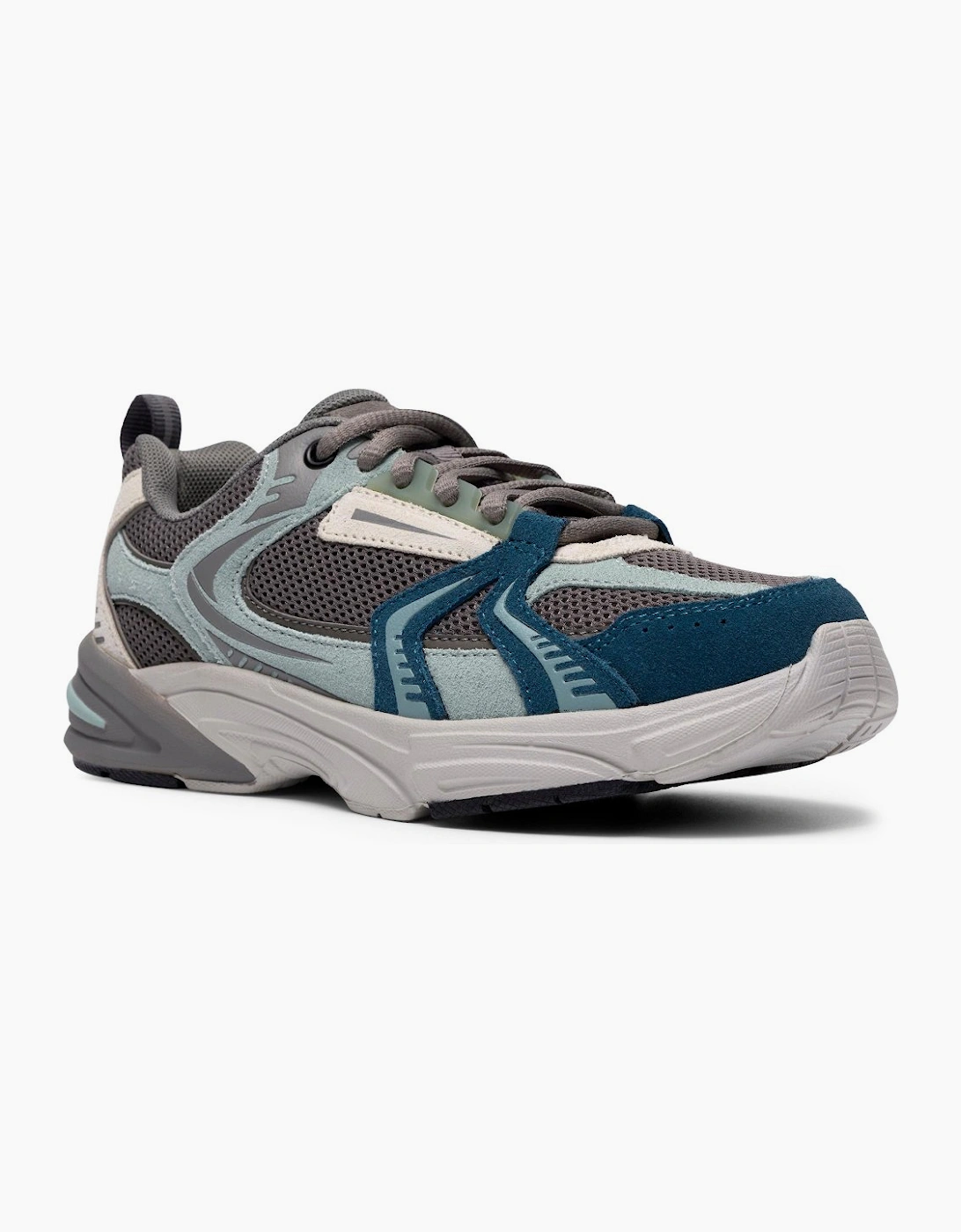 Clarks Boys Grey Green Combi 'S Crafton Vibe O Trainers - Size: G (Wide)/13 Kids