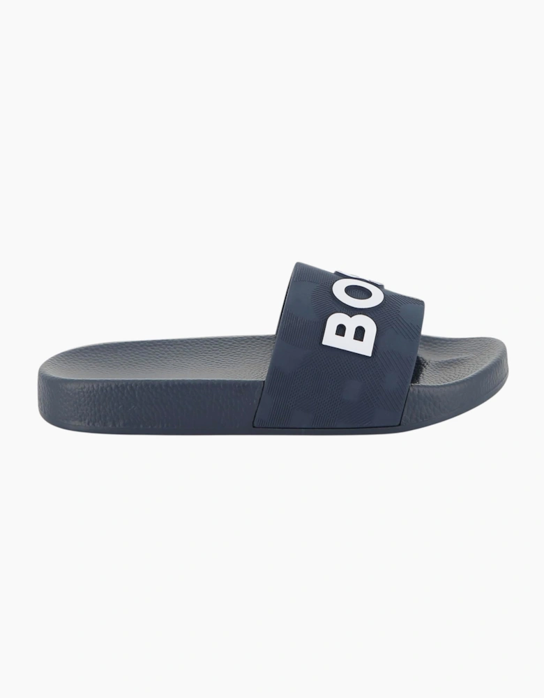 Boys Navy Blue Logo Sliders