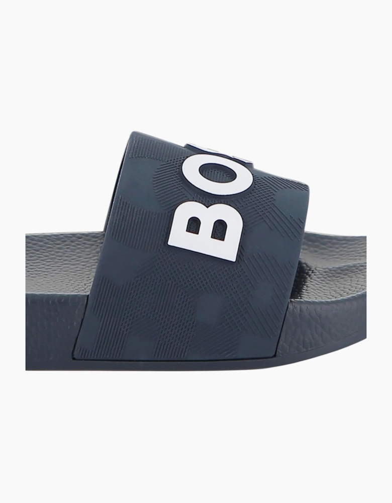 Boys Navy Blue Logo Sliders