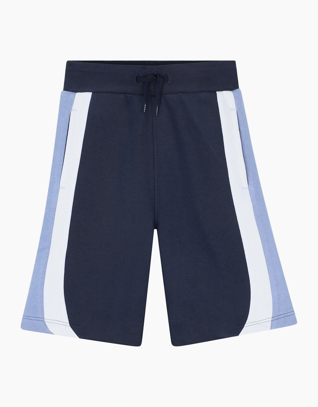 Boys Navy and Pale Blue Logo Jog Shorts, 4 of 3