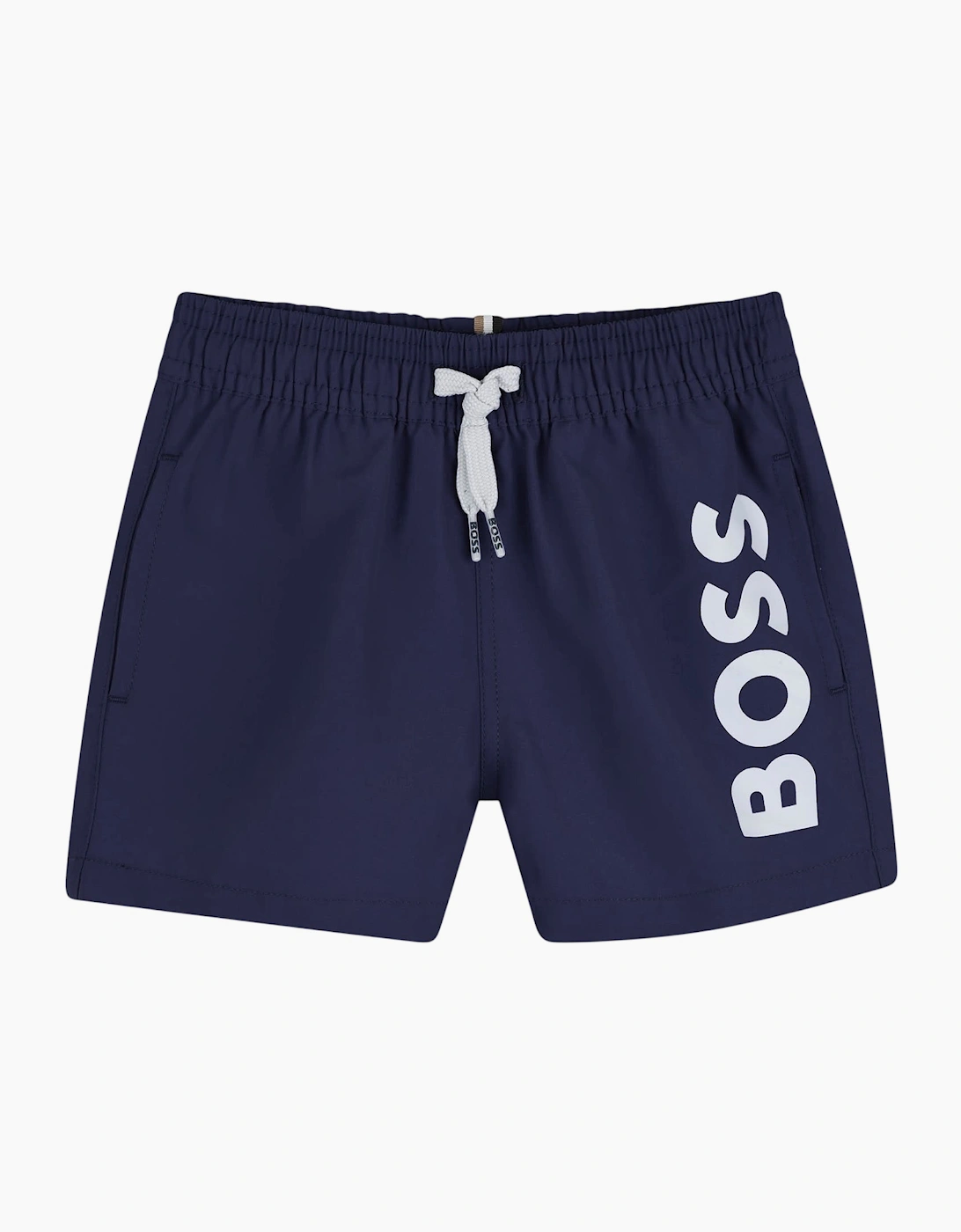 Boys Navy Blue Logo Swim Shorts, 4 of 3