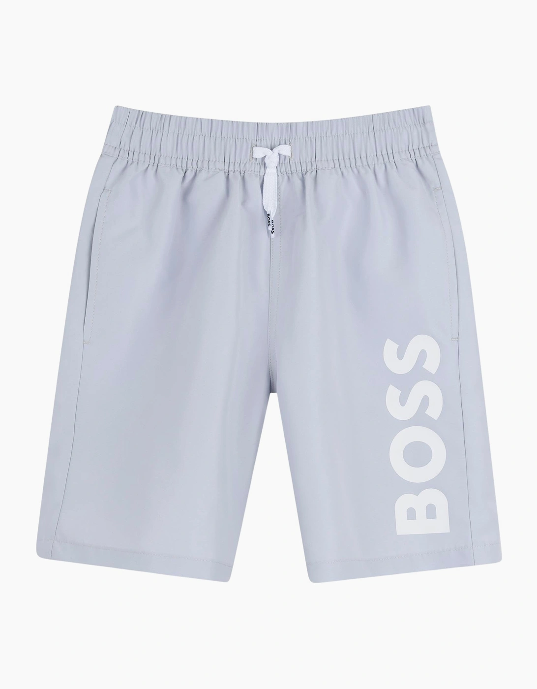 Boys Pale Blue Logo Swim Shorts, 4 of 3