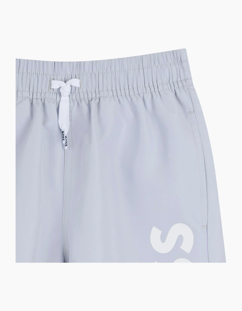 Boys Pale Blue Logo Swim Shorts