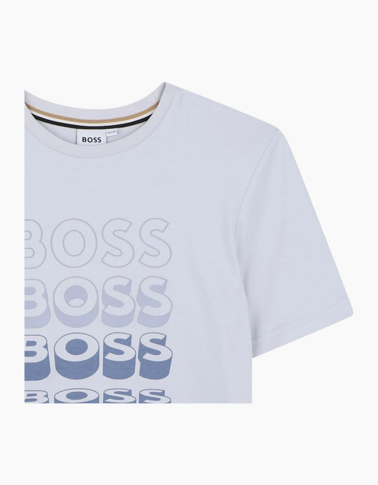 Boys Pale Blue Logo Top