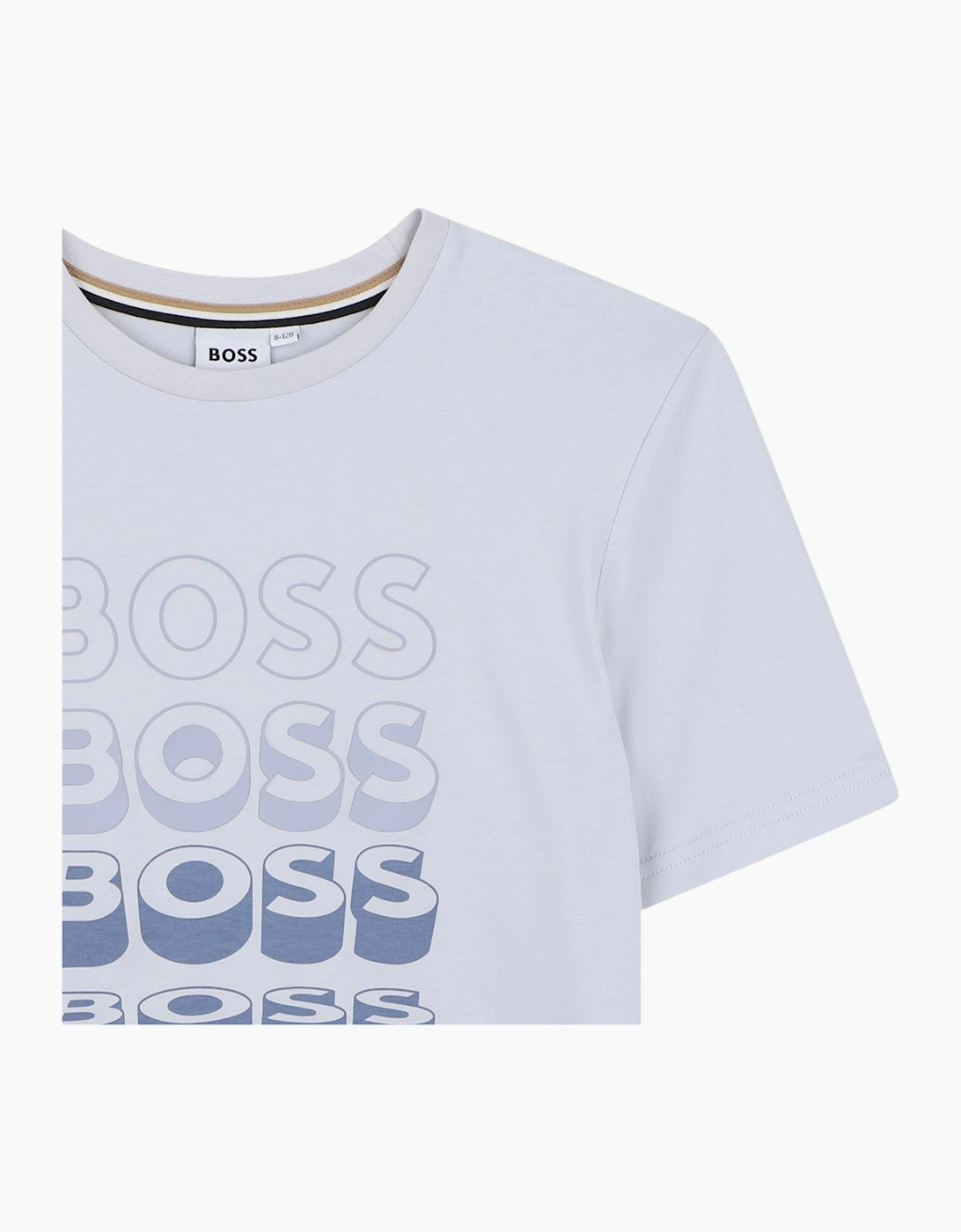 Boys Pale Blue Logo Top