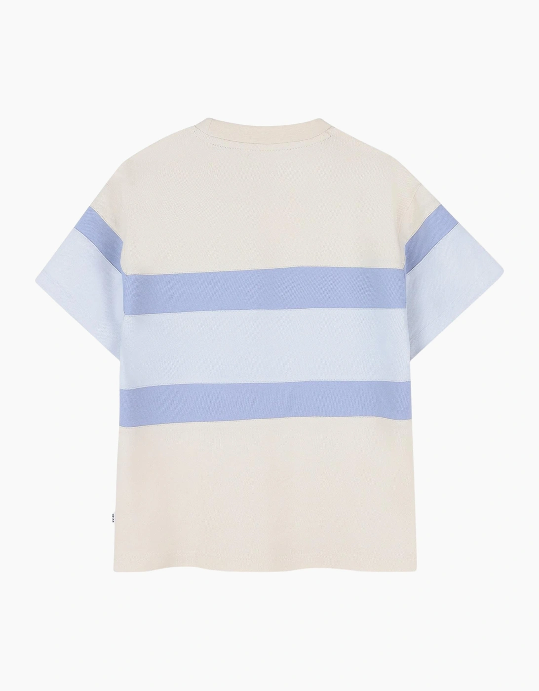 Boys Pale Blue and Cream Logo Top